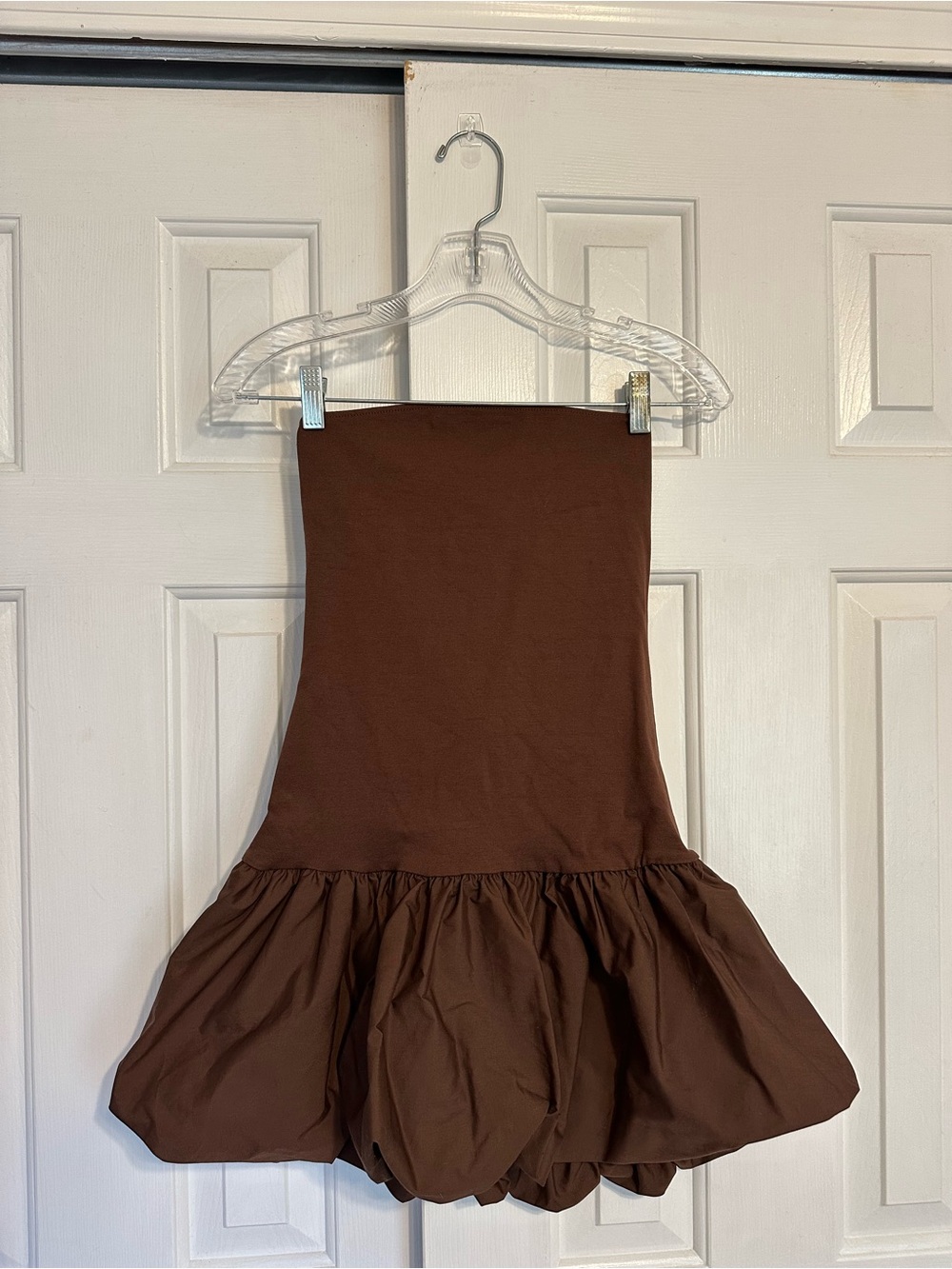 Women's Brown Bubble Hem Dress